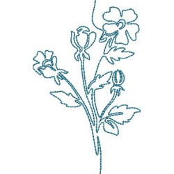 Stickdatei - Garden Flowers Lineart 7 Storchenschnabel